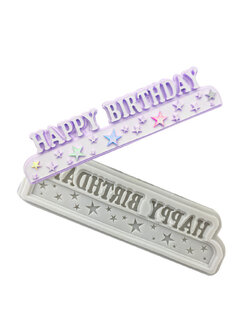 แม่พิมพ์ ซิลิโคน สำหรับทำฟองดองท์ กัมเพส happy birthday