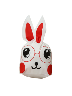 ถุงหูกระต่าย ถุงเบเกอรี่ ถุงหูกระต่ายสีแดง 50 ใบ/ห่อ (Size : 13.5*22+6 cm.)