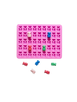 โมล(Mold) แม่พิมพ์ซิลิโคน ทำวุ้น ขนม สบู่ งานdiy รูปหมี 45 ช่อง (ไซส์เล็ก 1.6 ซม.)