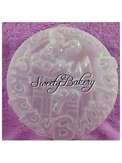 แม่พิมพ์ขนม แม่พิมพ์วุ้น แม่พิมพ์พลาสติก แม่พิมพ์วุ้นปอนด์ ลาย HAPPY BIRTH DAY 20 cm. ลายที่ 1001