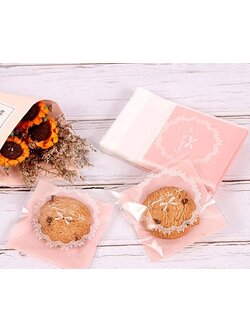 ถุงคุกกี้ เบเกอรี่ ขนม แบบมีเทปกาว 95-100 ใบ/แพ็ค (7*7+3 cm.)