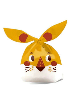 ถุงหูกระต่าย สีเหลือง 50 ใบ/ห่อ (Size : 13.5*22+6 cm.)