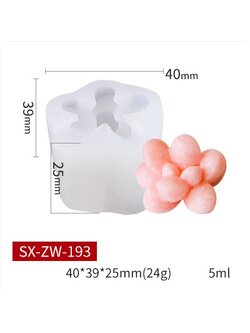 โมล(Mold) แม่พิมพ์ซิลิโคน ทำวุ้น ขนม สบู่ งานDiy รูปไม้อวบน้ำ Succulent (เล็ก) (SX-ZW-193)
