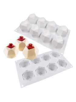 แม่พิมพ์ซิลิโคน พิมพ์สบู่ พิมพ์วุ้น พิมพ์ขนม รูปลูกบาศก์ รูบิค 8 ช่อง (90 G.)(พิมพ์สีขาว)