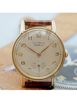 นาฬิกาเก่า ILLINOIS ไขลานสองเข็มครึ่ง