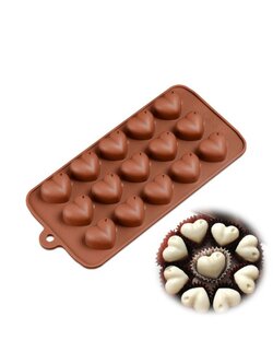 แม่พิมพ์ขนม พิมพ์ซิลิโคน พิมพ์วุ้น พิมพ์ขนมชั้น พิมพ์สบู่ รูปหัวใจ 15 ช่อง