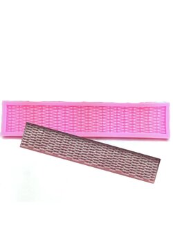 โมล แม่พิมพ์ซิลิโคน แม่พิมพ์สบู่ แม่พิมพ์วุ้น แม่พิมพ์ขนม ซิลิโคนสำหรับทำฟองดองท์ กัมเพส รูปตะกร้าสาน 4*22.5*0.9 cm.