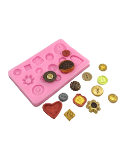 แม่พิมพ์ซิลิโคนสำหรับทำฟองดองท์ กัมเพส รูปกระดุม