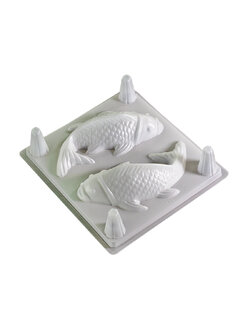 แม่พิมพ์พลาสติกขุ่น พิมพ์ขนม พิมพ์วุ้น รูปปลาคาร์ฟ 2 ตัว