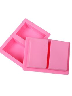 โมล(Mold) แม่พิมพ์ซิลิโคน ทำวุ้น ขนม สบู่ งานdiy รูปสี่เหลี่ยมผืนผ้า 2 ช่อง (น้ำหนักสบู่ : 130 G.)