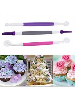 อุปกรณ์ตกแต่งฟองดองท์ (Gum Paste Tool Set) 3 ชิ้น/แพ็ค