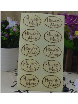 สติ๊กเกอร์ติดปากถุง Hand Made 10 ดวง/แผ่น