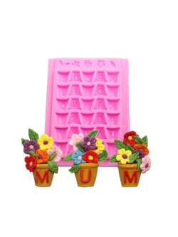 แม่พิมพ์ ซิลิโคน สำหรับทำฟองดองท์ กัมเพส รูปกระถาง