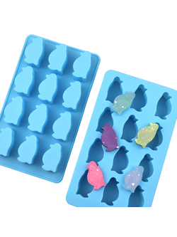 แม่พิมพ์ขนม พิมพ์ซิลิโคน พิมพ์วุ้น พิมพ์สบู่ รูปเพนกวิน 12 ช่อง