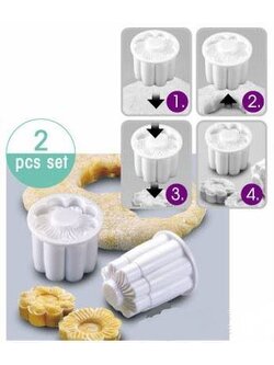 ที่พิมพ์ลายฟองดองท์ พิมพ์กดคุกกี้ รูปดอกไม้ 2 ชิ้น