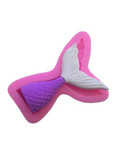 โมล(Mold) แม่พิมพ์ซิลิโคน ทำวุ้น ขนม สบู่ งานDiy รูปหางปลา หางนางเงือกกลาง (พิมพ์สีชมพู)