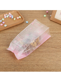 ถุงคุกกี้ ถุงเบเกอรี่ ถุงขนม 50 ใบ/ห่อ (Size : 10*25+7 cm.)