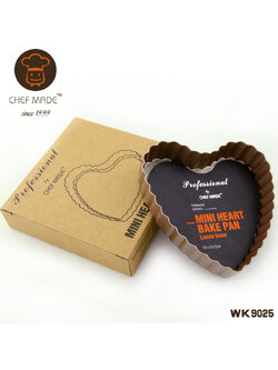 พิมพ์ทาร์ต เทฟล่อนทอง ขอบหยัก รูปหัวใจ 4 นิ้ว (WK9025)