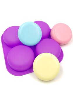 โมล(Mold) แม่พิมพ์ซิลิโคน ทำวุ้น ขนม สบู่ งานdiy รูปวงกลม 4 ช่อง (80 G.)