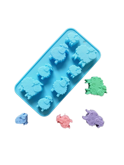 แม่พิมพ์ซิลิโคน พิมพ์สบู่ พิมพ์วุ้น พิมพ์ขนม รูปแกะ 8 ช่อง