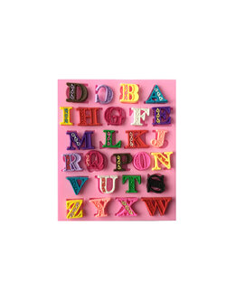 แม่พิมพ์ ซิลิโคน สำหรับทำฟองดองท์ กัมเพส รูป a-z