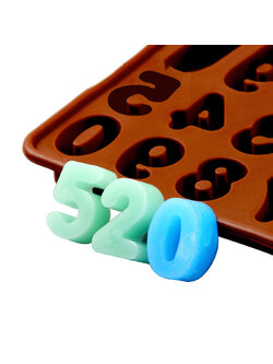 แม่พิมพ์ซิลิโคน พิมพ์สบู่ พิมพ์วุ้น พิมพ์ขนม รูป 0-9