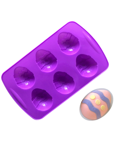 แม่พิมพ์ซิลิโคน พิมพ์สบู่ พิมพ์วุ้น พิมพ์ขนม รูปไข่อีสเตอร์ 6 ช่อง