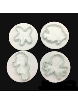 ที่พิมพ์ลายฟองดองท์ พิมพ์กดคุกกี้ รูปสัตว์ทะเล