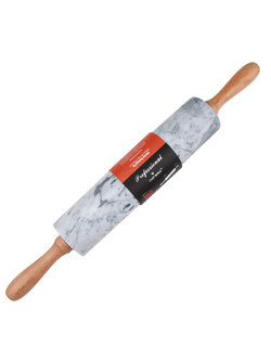 ไม้นวดแป้ง/ไม้กลิ้งฟองดองท์ ลูกกลิ้งหินอ่อน ขาไม้ 25.3 cm. (CHEFMADE)