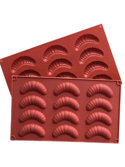 แม่พิมพ์ซิลิโคน พิมพ์สบู่ พิมพ์วุ้น พิมพ์ขนม รูปครัวซองค์ ไซส์เล็ก 12 ช่อง