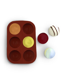 โมล(Mold) แม่พิมพ์ซิลิโคน ทำวุ้น ขนม สบู่ งานdiy รูปครึ่งวงกลม 6 ช่อง