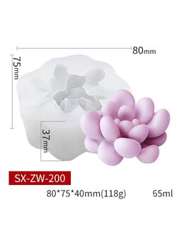 โมล(Mold) แม่พิมพ์ซิลิโคน ทำวุ้น ขนม สบู่ งานDiy รูปSucculent (SX-ZW-200)