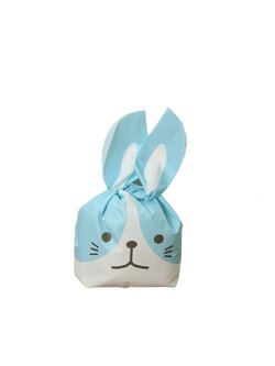 ถุงหูกระต่าย ถุงเบเกอรี่ หมาสีฟ้า 50 ใบ/ห่อ (Size : 13.5*22+6 cm.)