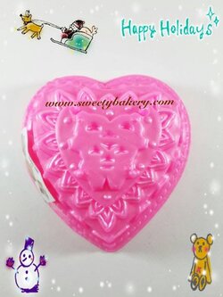 แม่พิมพ์ขนม แม่พิมพ์วุ้น แม่พิมพ์พลาสติกสองชั้น รูปหัวใจ ลายดอกไม้ เบอร์ 5