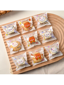 ถุงคุกกี้ เบเกอรี่ ขนม แบบมีเทปกาว 95-100 ใบ/แพ็ค (10*10+3 cm.)