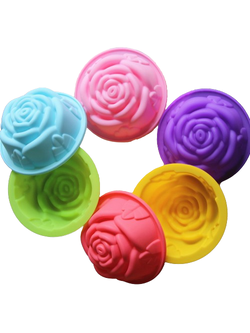 โมล(mold) แม่พิมพ์ซิลิโคน ทำวุ้น ขนม สบู่ งานdiy รูปกุหลาบ 7.8x3.2 cm.(12 ชิ้น/แพ็ค)