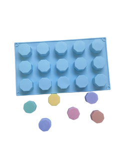 แม่พิมพ์ซิลิโคน พิมพ์สบู่ พิมพ์วุ้น พิมพ์ขนม รูปแปดเหลี่ยม 15 ช่อง