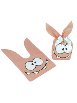 ถุงหูกระต่าย รูปมอนส์เตอร์ 50 ใบ/ห่อ (Size : 13.5*22+6 cm.)