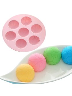 แม่พิมพ์ซิลิโคน พิมพ์สบู่ พิมพ์วุ้น พิมพ์ขนม รูปลูกบอล 7 ช่อง