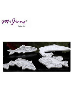 ที่พิมพ์ลายฟองดองท์ พิมพ์กดคุกกี้ รูปปลา 4 ชิ้น/แพ็ค