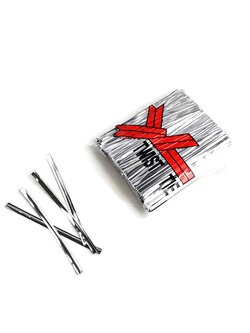 ลวดมัดปากถุง สีเงิน ยาว 6 cm. บรรจุ 800 ชิ้น/ห่อ