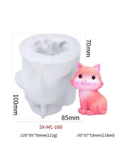 โมล(Mold) แม่พิมพ์ซิลิโคน ทำวุ้น ขนม สบู่ งานdiy รูปแมวเหมียว (SX-MC-160)