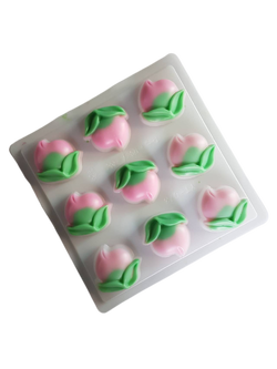 แม่พิมพ์ขนม แม่พิมพ์วุ้น แม่พิมพ์พลาสติกขุ่น รูปลูกพีช 9 ช่อง