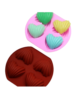 แม่พิมพ์ซิลิโคน พิมพ์สบู่ พิมพ์วุ้น พิมพ์ขนม รูปเปลือกหอย 4 ช่อง นน.สบู่ 30 กรัม