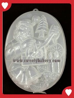 แม่พิมพ์ขนม แม่พิมพ์วุ้น แม่พิมพ์พลาสติก แม่พิมพ์วุ้นปอนด์ รูปแซนต้า 20 cm. ลายที่ 1015
