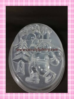 แม่พิมพ์ขนม แม่พิมพ์วุ้น แม่พิมพ์พลาสติก แม่พิมพ์วุ้นปอนด์ ลายแซนต้า 20 cm. ลายที่ 2020