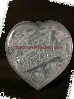แม่พิมพ์ขนม แม่พิมพ์วุ้น แม่พิมพ์พลาสติก แม่พิมพ์วุ้นปอนด์ ลาย Happy birthday 20 cm. ลายที่ 2017