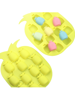 แม่พิมพ์ซิลิโคน พิมพ์สบู่ พิมพ์วุ้น พิมพ์ขนม รูปสับปะรด 12 ช่อง