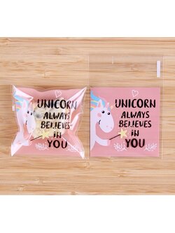 ถุงคุกกี้ เบเกอรี่ ขนม แบบมีเทปกาว 95-100 ใบ/แพ็ค (7*7+3 cm.)