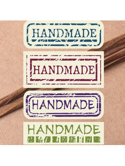 สติ๊กเกอร์ติดปากถุง HAND MADE 8 ดวง/แผ่น